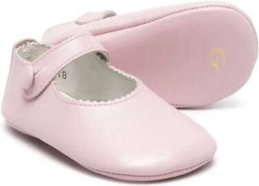 Gallucci Kids zigzag-edge leather ballerina shoes Pink
