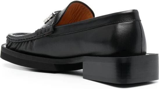 GANNI 30mm logo-plaque loafers Black