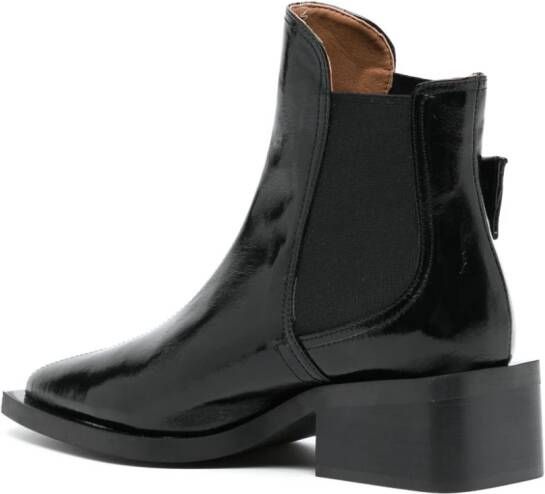 GANNI 45mm buckle-detail leather boots Black
