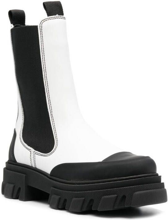 GANNI 50mm chunky Chelsea boots White