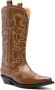 GANNI 50mm mid-calf western boots Brown - Thumbnail 2