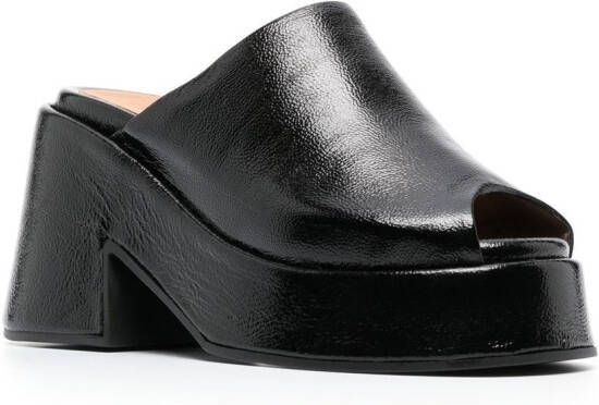GANNI 95mm leather sandals Black