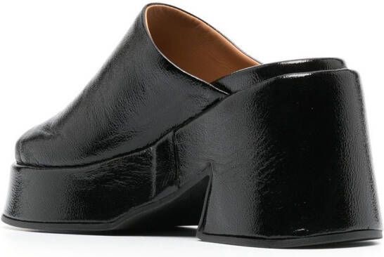 GANNI 95mm leather sandals Black