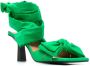 GANNI bow-detail 85mm sandals Green - Thumbnail 2