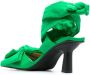 GANNI bow-detail 85mm sandals Green - Thumbnail 3