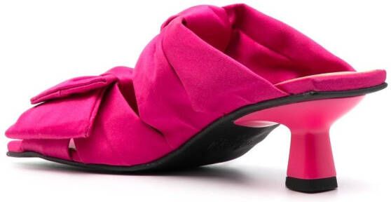 GANNI bow-detail mules Pink