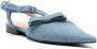 GANNI bow-detailing pointed-toe ballerina shoes Blue - Thumbnail 2