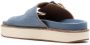 GANNI buckle-fastening denim flat sandals Blue - Thumbnail 3