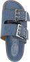 GANNI buckle-fastening denim flat sandals Blue - Thumbnail 4