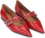 GANNI buckled pointed-toe ballerina shoes Red - Thumbnail 2