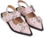 GANNI buckled-strap slingback ballerina shoes Pink - Thumbnail 2
