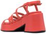 GANNI 100mm chunky leather sandals Red - Thumbnail 3