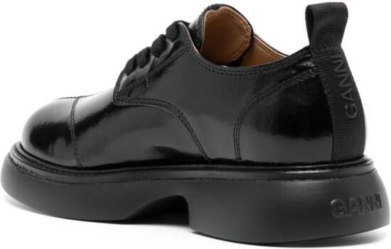 GANNI chunky leather derby shoes Black