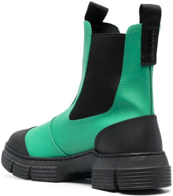 GANNI chunky slip-on boots Green