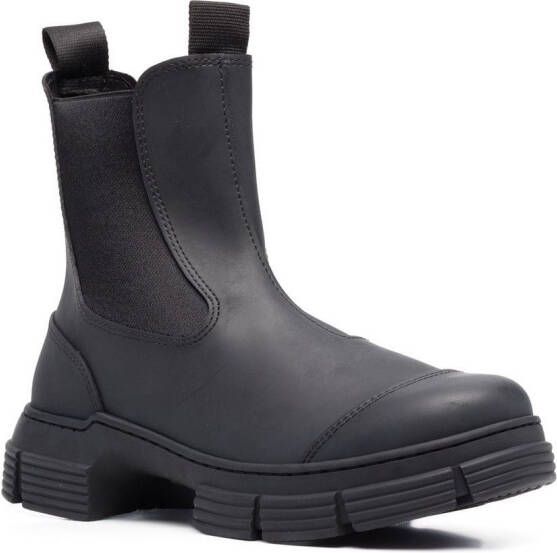 GANNI chunky slip-on Chelsea boots Black