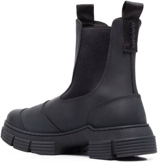 GANNI chunky slip-on Chelsea boots Black