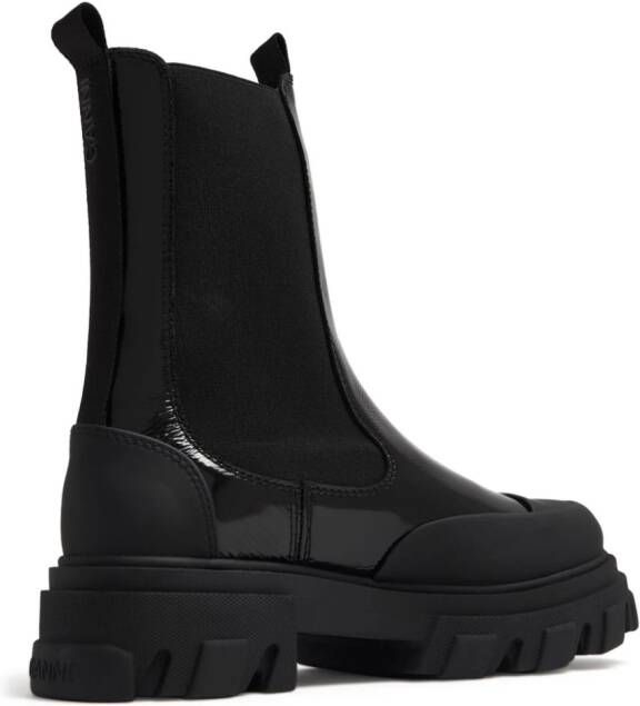 GANNI Cleated panelled Chelsea boots Black