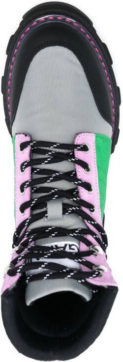 GANNI colourblock hiking boots Black
