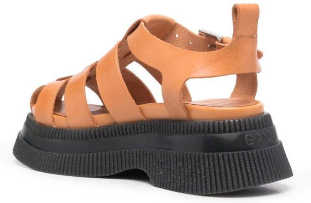 GANNI Creepers caged sandals Brown