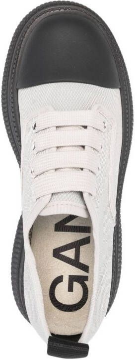 GANNI Creepers canvas lace-up Derby shoes Grey