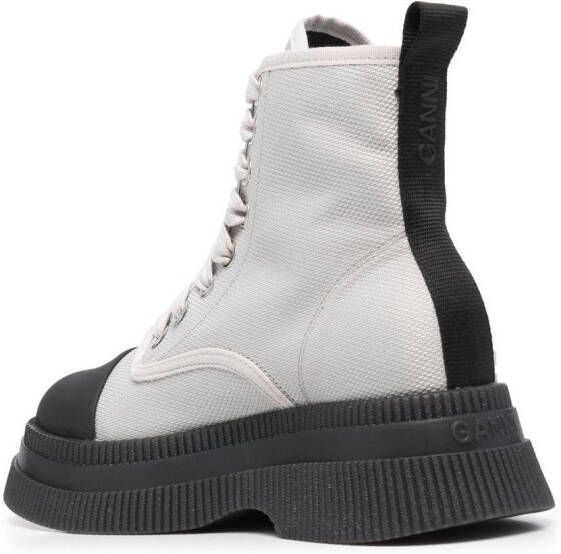 GANNI Creepers lace-up ankle boots Grey