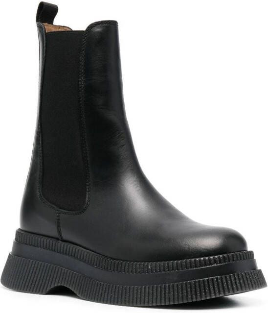 GANNI Creepers leather Chelsea boots Black