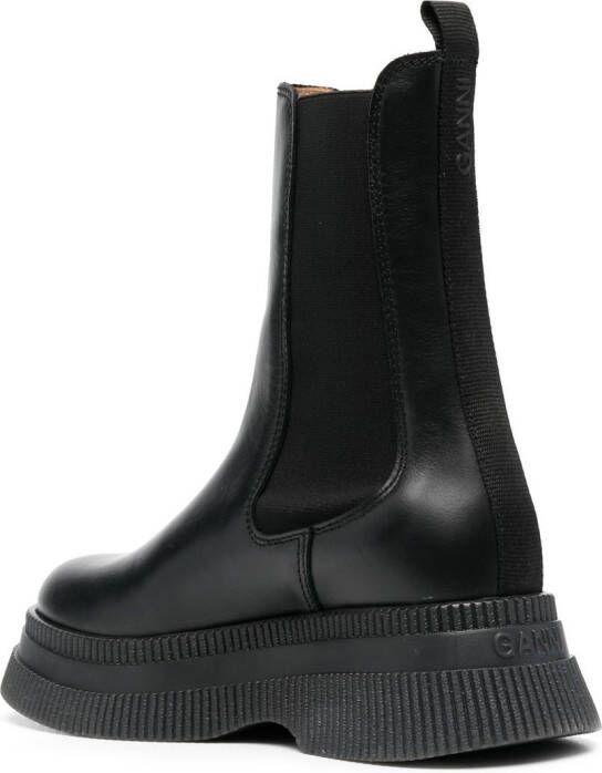GANNI Creepers leather Chelsea boots Black