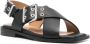 GANNI crossover-strap bucked sandals Black - Thumbnail 2