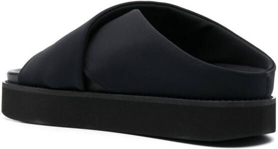 GANNI crossover-strap flat sandals Black