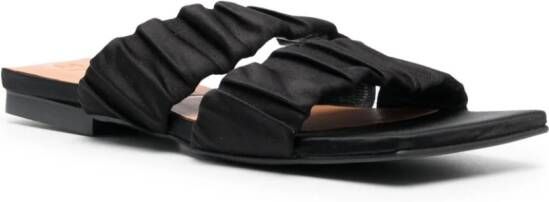 GANNI double-strap flat slides Black
