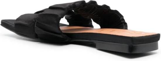 GANNI double-strap flat slides Black