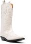 GANNI 40mm embroidered mid-calf western boots White - Thumbnail 2