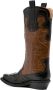 GANNI embroidered two-tone leather boots Brown - Thumbnail 3