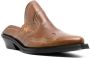 GANNI Embroidered Western 40mm leather mules Brown - Thumbnail 2