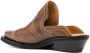 GANNI Embroidered Western 40mm leather mules Brown - Thumbnail 3