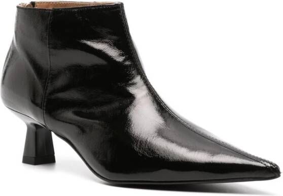 GANNI faux-leather ankle boots Black