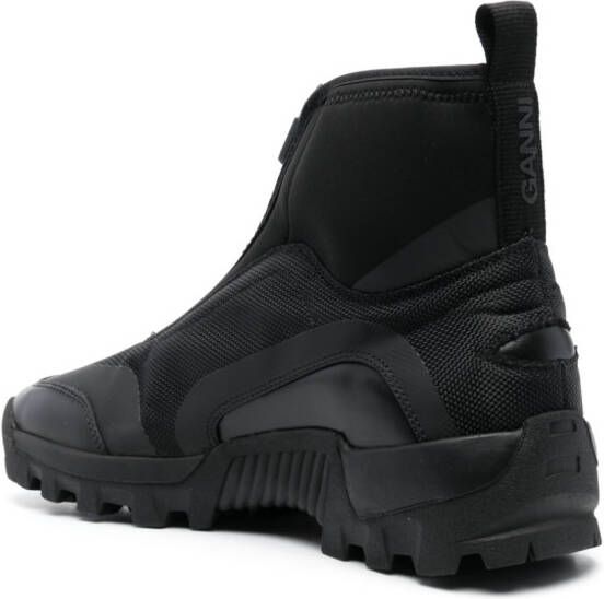 GANNI high-top zip-up sneakers Black