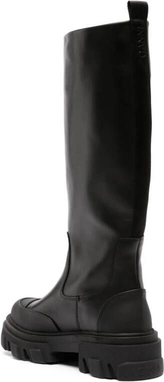 GANNI ruber toecap leather boots Black