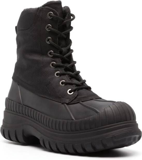 GANNI lace-up ankle boots Black