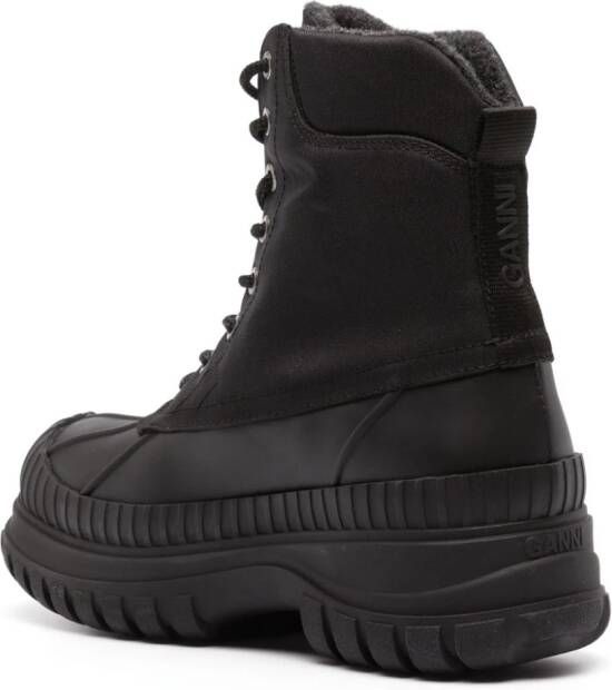 GANNI lace-up ankle boots Black