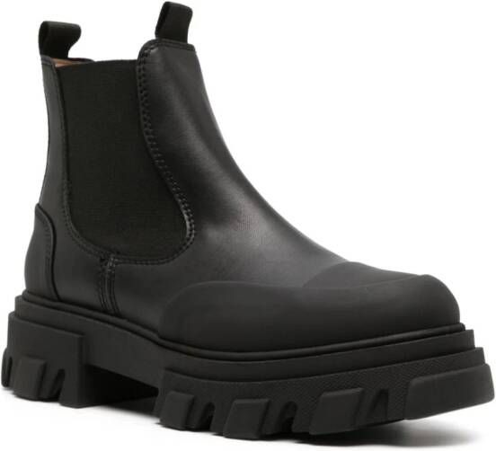 GANNI leather Chelsea boots Black