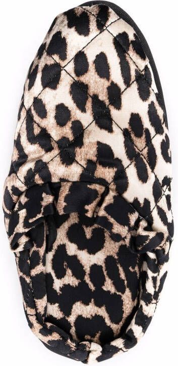 GANNI leopard-print slippers Neutrals