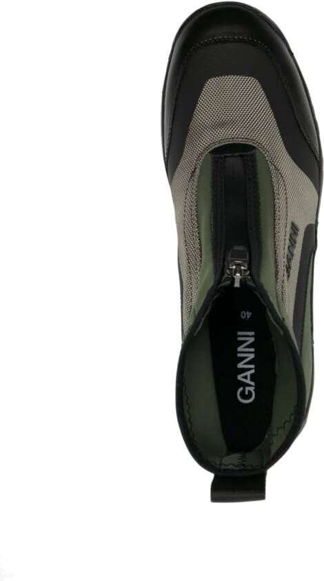GANNI logo-patch high-top sneakers Green