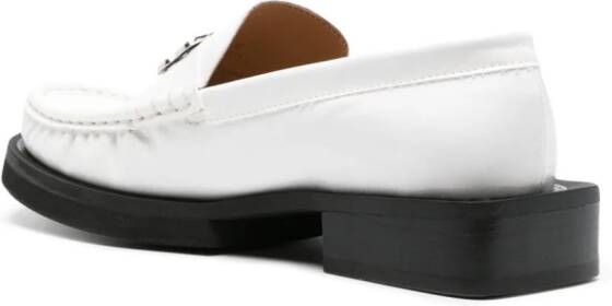 GANNI logo-plaque loafers White