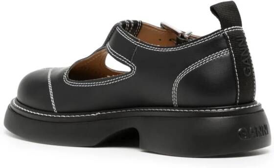 GANNI Mary Jane cut-out brogues Black