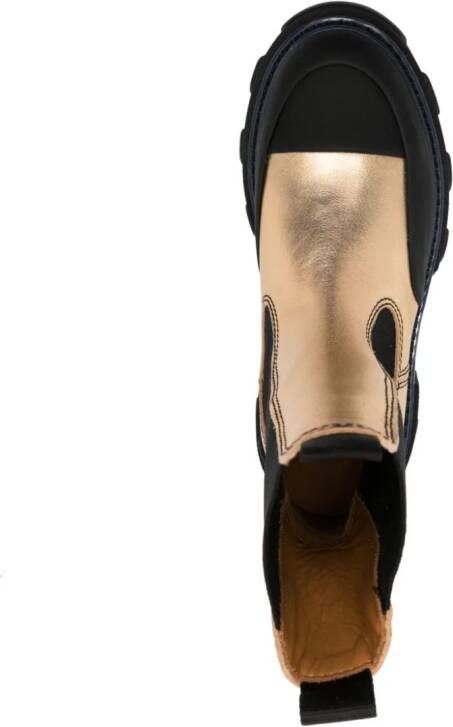 GANNI metallic-leather chunky Chelsea boots Gold