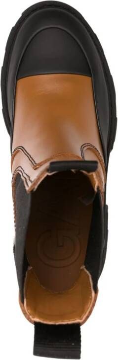 GANNI platform leather Chelsea boots Brown