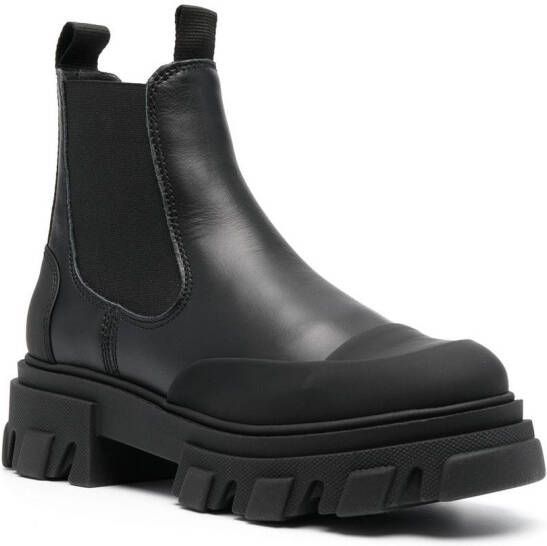 GANNI rear-logo chelsea boots Black