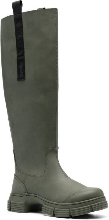 GANNI recycled-rubber Country boots Green