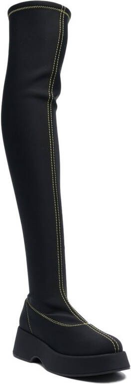GANNI Retro Flatform above-knee boots Black